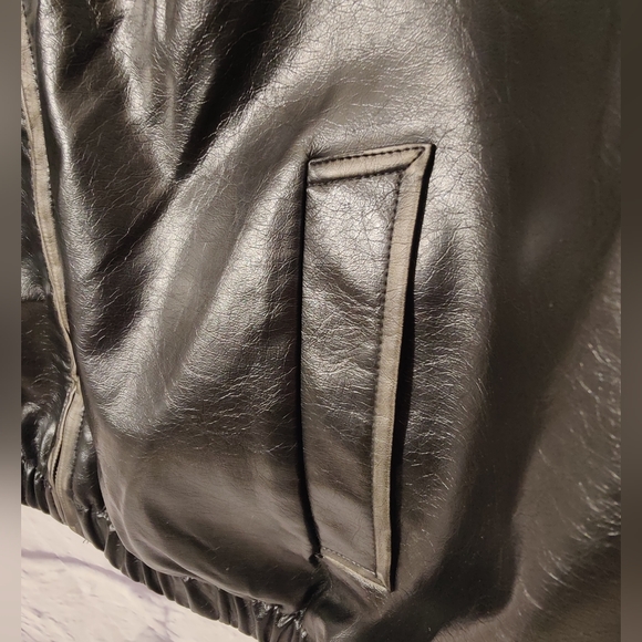 Womens Oversized Y2K Faux Leather Jackets Vintage Fashion Motorcycle Coat - Picture 10 of 13